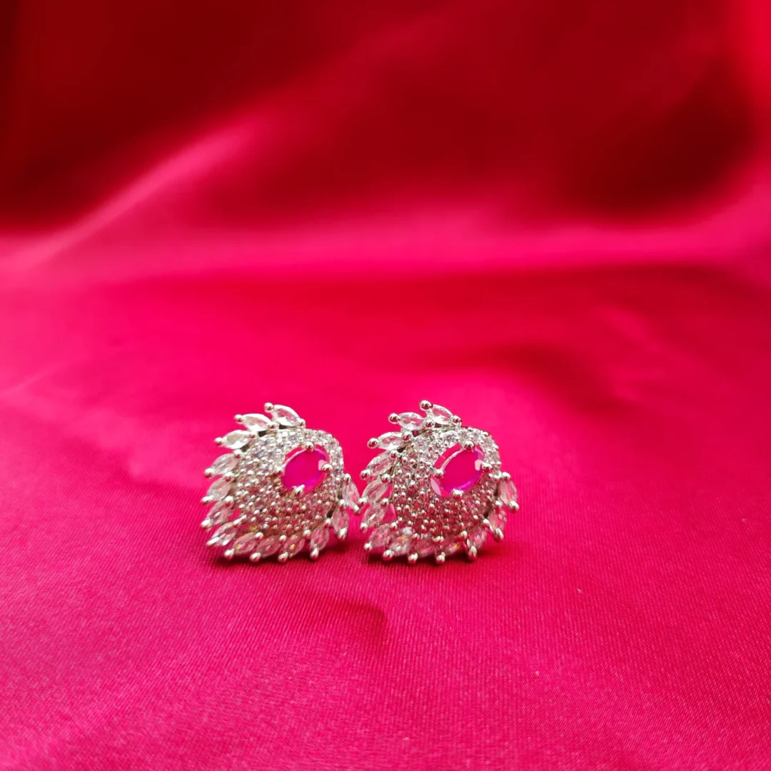 Ruby Crown Earring