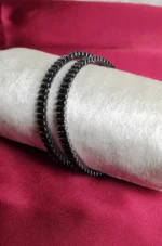 Matt Grey Black Cut Bangles