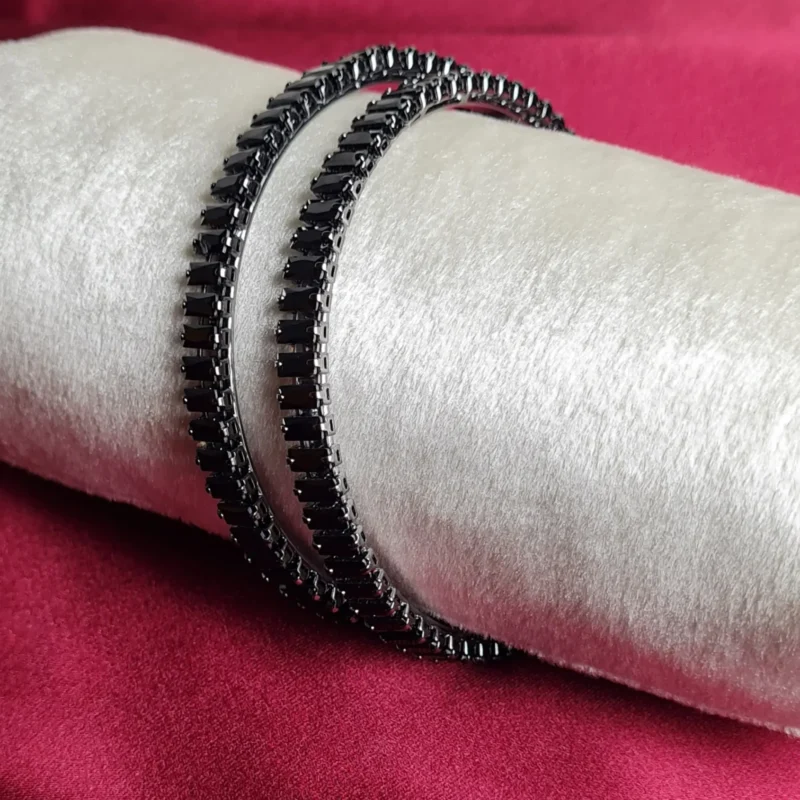 Matt Grey Black Cut Bangles