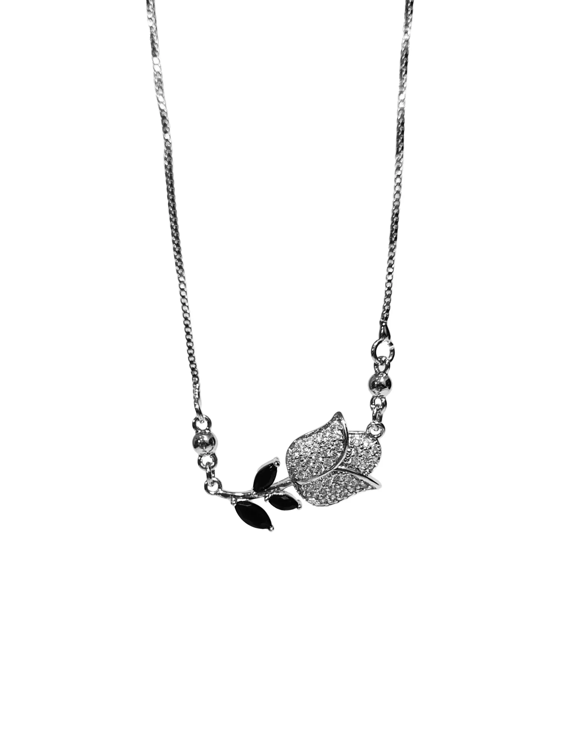 Black Leaf Necklace - Image 2
