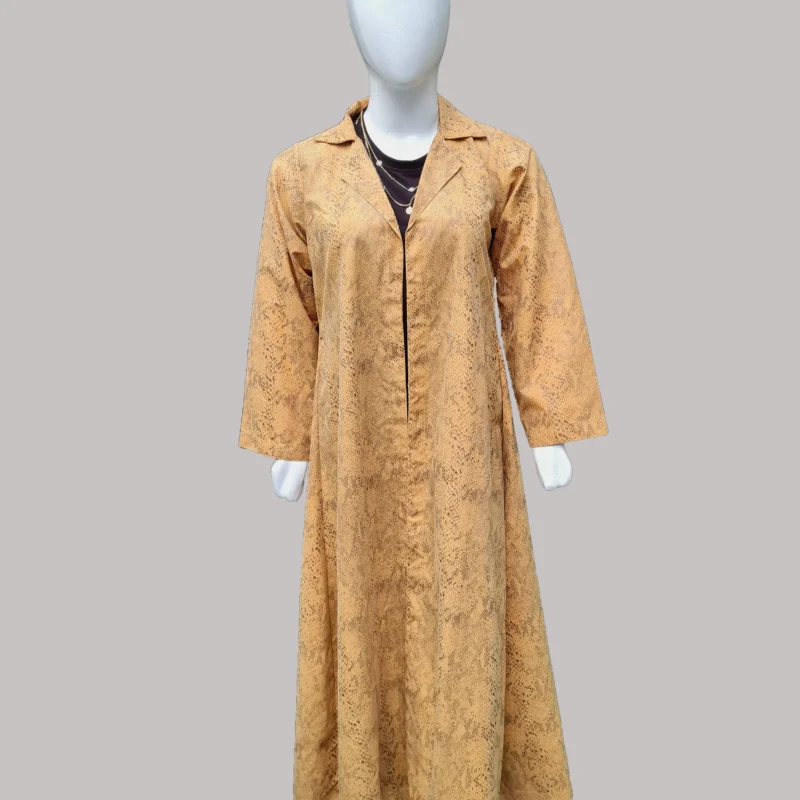 Python Textured Mustard Kimono
