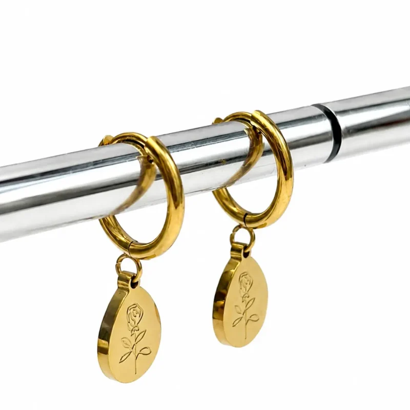 Rosé Charm Earrings