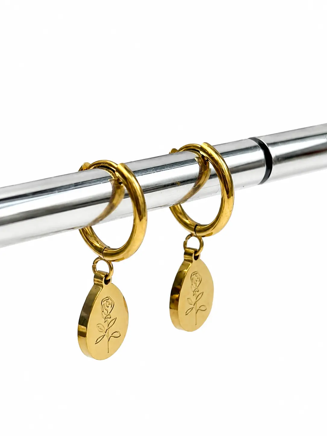 Rosé Charm Earrings