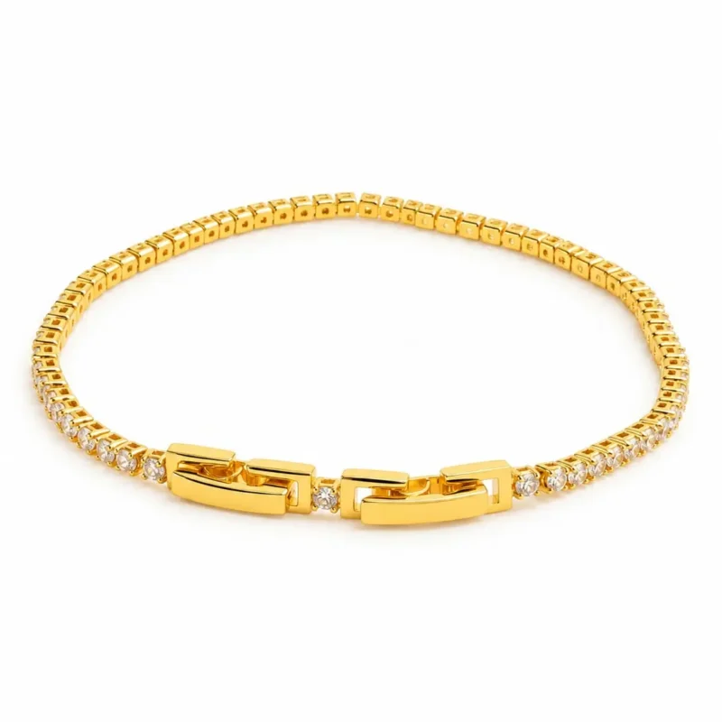 Gold-Tone Crystal Link
